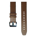 For Garmin Fenix 7 Silicone + Leather Quick Release Watch Band(Coffee)