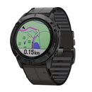 For Garmin Fenix 7X Silicone + Leather Quick Release Watch Band(Black)