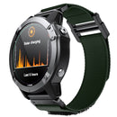 For Garmin Fenix 7X Hook And Loop Fastener Nylon Watch Band(Army Green)