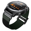 For Garmin Fenix 7X Hook And Loop Fastener Nylon Watch Band(Army Green)