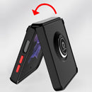 For Samsung Galaxy Z Flip 3 5G Q Shadow I Ring Kickstand PC and TPU Hybrid Phone Case(Black)