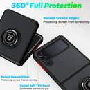 For Samsung Galaxy Z Flip 3 5G Q Shadow I Ring Kickstand PC and TPU Hybrid Phone Case(Black)
