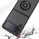 For Samsung Galaxy Z Flip 3 5G Q Shadow I Ring Kickstand PC and TPU Hybrid Phone Case(Black)