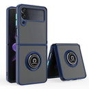 For Samsung Galaxy Z Flip 3 5G Q Shadow I Ring Kickstand PC and TPU Hybrid Phone Case(Royal blue)