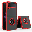 For Samsung Galaxy Z Flip 3 5G Q Shadow I Ring Kickstand PC and TPU Hybrid Phone Case(Red)