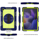 For Samsung Galaxy Tab A8 10.5 2021 360 Degree Rotation Contrast Color Silicone + PC Tablet Case(Navy+Yellow Green)