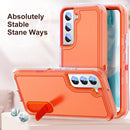 For Samsung Galaxy S22 5G 3 in 1 Rugged Holder Phone Case(Transparent)