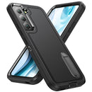 For Samsung Galaxy S22+ 5G 3 in 1 Rugged Holder Phone Case(Black)