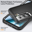 For Samsung Galaxy S22+ 5G 3 in 1 Rugged Holder Phone Case(Black)