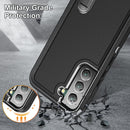 For Samsung Galaxy S22+ 5G 3 in 1 Rugged Holder Phone Case(Black)