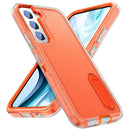 For Samsung Galaxy S22+ 5G 3 in 1 Rugged Holder Phone Case(Transparent)