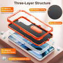 For Samsung Galaxy S22+ 5G 3 in 1 Rugged Holder Phone Case(Transparent)