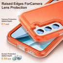 For Samsung Galaxy S22+ 5G 3 in 1 Rugged Holder Phone Case(Transparent)