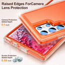 For Samsung Galaxy S22 Ultra 5G 3 in 1 Rugged Holder Phone Case(Transparent)