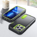 3 in 1 Rugged Holder Phone Case For iPhone 13 Pro(Grey + Green)