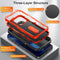 3 in 1 Rugged Holder Phone Case For iPhone 11(Black + Orange)