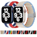 Vertical Texture Braided Watch Band For Apple Watch Series 7 41mm / 6&SE&5&4 40mm / 3&2&1 38mm(Rainbow)