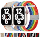 Vertical Texture Braided Watch Band For Apple Watch Series 7 45mm / 6&SE&5&4 44mm / 3&2&1 42mm(Rainbow)
