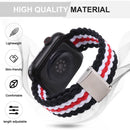 Vertical Texture Braided Watch Band For Apple Watch Series 7 45mm / 6&SE&5&4 44mm / 3&2&1 42mm(Rainbow)