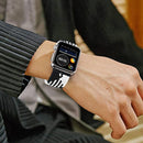 Vertical Texture Braided Watch Band For Apple Watch Series 7 45mm / 6&SE&5&4 44mm / 3&2&1 42mm(Rainbow)