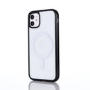 2 in 1 Colorful Frame Transparent Magnetic Phone Case For iPhone 13(Black)