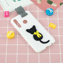 For Huawei P30 Lite 3D Cartoon Pattern Shockproof TPU Protective Case(Little Black Cat)