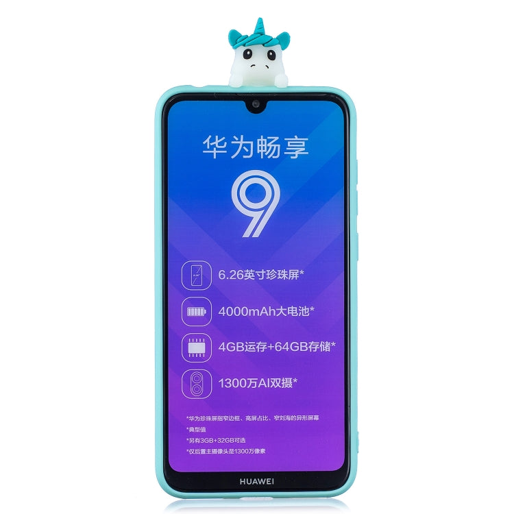 For Huawei Y7 2019 3D Cartoon Pattern Shockproof TPU Protective Case(Couple Unicorn)