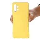 For Samsung Galaxy A13 4G Pure Color Liquid Silicone Phone Case(Yellow)