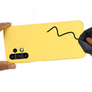 For Samsung Galaxy A13 4G Pure Color Liquid Silicone Phone Case(Yellow)