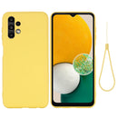 For Samsung Galaxy A13 4G Pure Color Liquid Silicone Phone Case(Yellow)