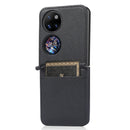For Huawei P50 Pocket Lambskin Texture Card Folding Phone Case(Black)