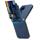 For Huawei P50 Pocket Lambskin Texture Card Folding Phone Case(Blue)