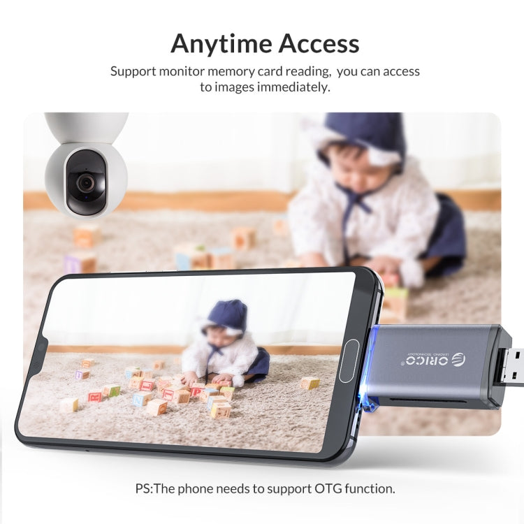 ORICO 3CR61-GY-BP USB3.0 6 in 1 Card Reader(Grey)