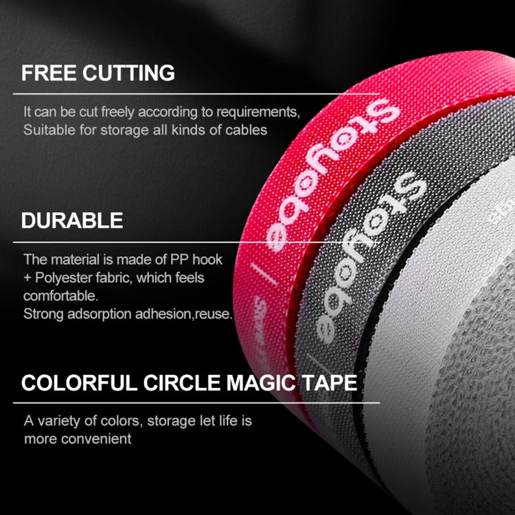 DUX DUICS Stoyobe Circle Hook and Loop Cable Ties, Length: 3m(Grey)