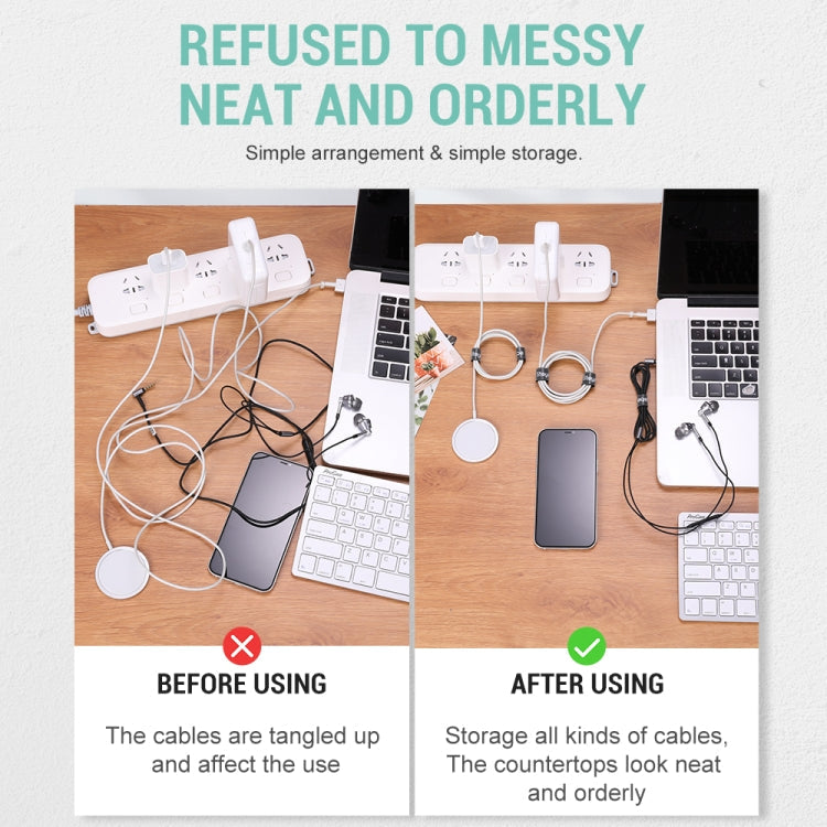 DUX DUICS Stoyobe Circle Hook and Loop Cable Ties, Length: 3m(Black)