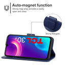 Leather Phone Case For TCL 30+(Blue)