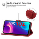 Leather Phone Case For TCL 30+(Red)