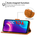 Leather Phone Case For TCL 30+(Brown)