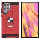 For Samsung Galaxy S22 Ultra 5G War-god Armor Ring Holder TPU + PC Phone Case(Red)