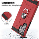 For Samsung Galaxy S22 Ultra 5G War-god Armor Ring Holder TPU + PC Phone Case(Red)