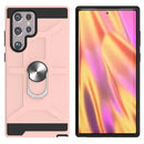For Samsung Galaxy S22 Ultra 5G War-god Armor Ring Holder TPU + PC Phone Case(Rose Gold)