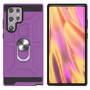 For Samsung Galaxy S22 Ultra 5G War-god Armor Ring Holder TPU + PC Phone Case(Purple)