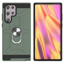 For Samsung Galaxy S22 Ultra 5G War-god Armor Ring Holder TPU + PC Phone Case(Deep Green)