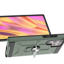 For Samsung Galaxy S22 Ultra 5G War-god Armor Ring Holder TPU + PC Phone Case(Deep Green)