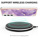 For Samsung Galaxy S22 5G Electroplating Marble IMD TPU Phone Case(Purple 002)