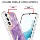 For Samsung Galaxy S22 5G Electroplating Marble IMD TPU Phone Case(Purple 002)
