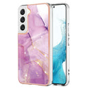 For Samsung Galaxy S22 5G Electroplating Marble IMD TPU Phone Case(Purple 001)