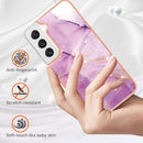 For Samsung Galaxy S22 5G Electroplating Marble IMD TPU Phone Case(Purple 001)
