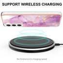 For Samsung Galaxy S22 5G Electroplating Marble IMD TPU Phone Case(Purple 001)