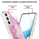 For Samsung Galaxy S22 5G Electroplating Marble IMD TPU Phone Case(Purple 001)